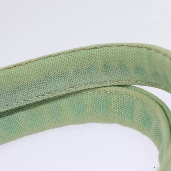 PRADA Canapa GM Hand Bag Canvas Gold Green Auth - Picture 7 of 16